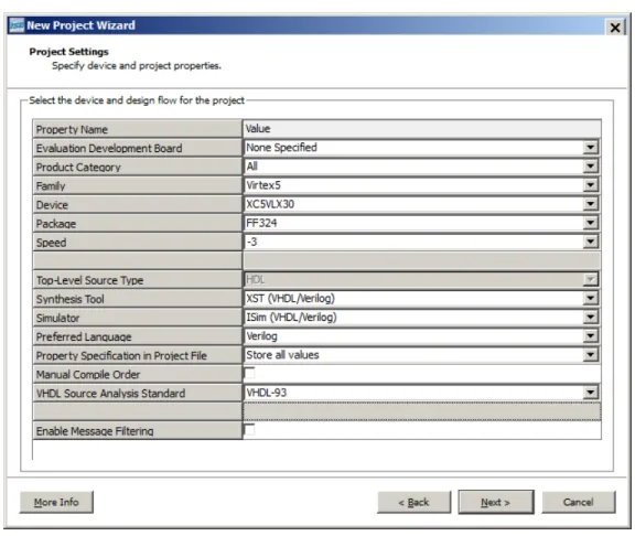 図  2-1 : New Project Wizard : [Project Settings]  ページ