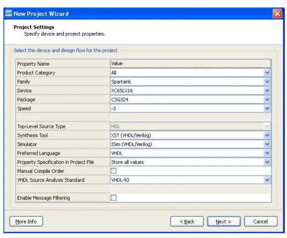 図  2-2 : [Project Settings]  ページ