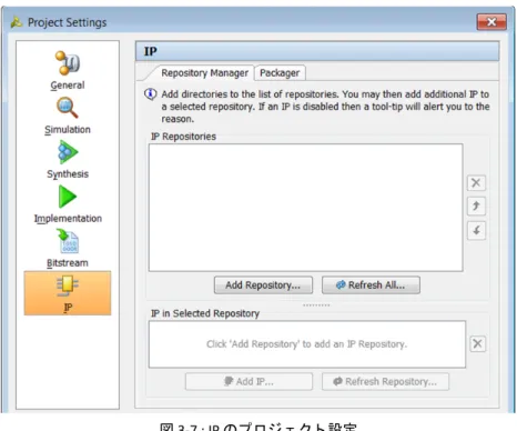 図 3-7 : IP のプ ロ ジ ェ ク ト 設定