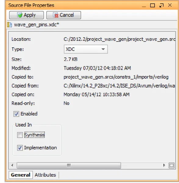 図 2-2 : [Source File Properties] ビ ュ ー