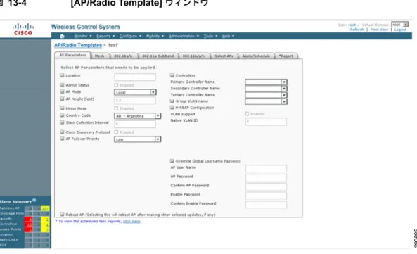 図 13-4 [AP/Radio Template]  ウィンドウ