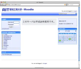 Figure 4: A student’s “My Moodle” page. 