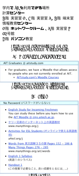 Figure 15: Upperclassmen Moodle Login    Part of the page at www.manythings.org/ait 