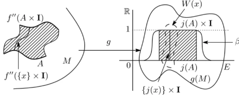 Fig. 2.13. The open embedding g and the open collection W