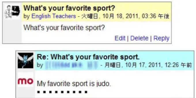 Figure 6. Example of Question and Answer Forum  From Week 11, and continuing through the end of the  course, forum limitations are removed as student begin  free discussion