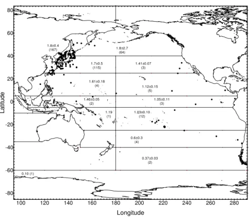 FIG. 17.  90 Sr in surface water (1991–1995), decay-corrected to 01.01.2000, in mBq/L.