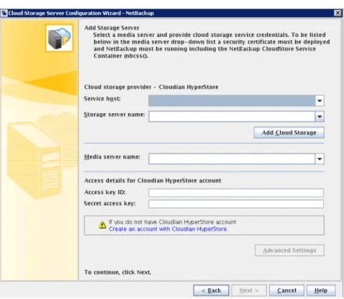 図 3-5 Cloudian HyperStore の［クラウドストレージサーバーの構成ウィ ザード (Cloud Storage Server Configuration Wizard)］パネル