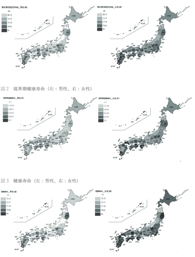 図 1  要支援初回認定年齢（左：男性、右：女性）