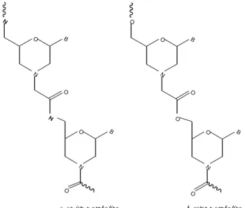 Fig. 17. PNA with morpholino amide and ester backbones .