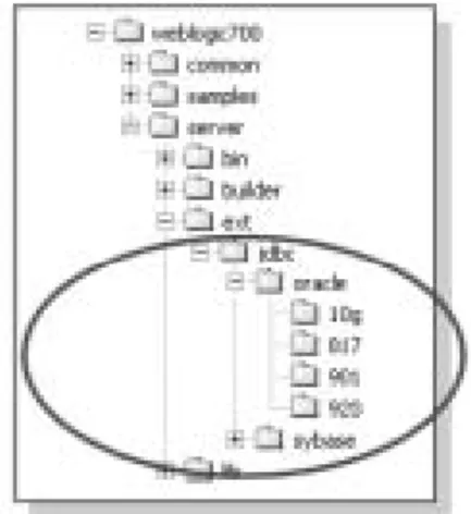 図 5-1   WebLogic Server  と共にイ ンス ト ールされる  JDBC  ド ラ イバのデ ィ レ ク