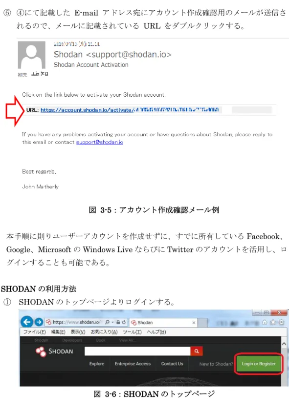 図  3-5：アカウント作成確認メール例 
