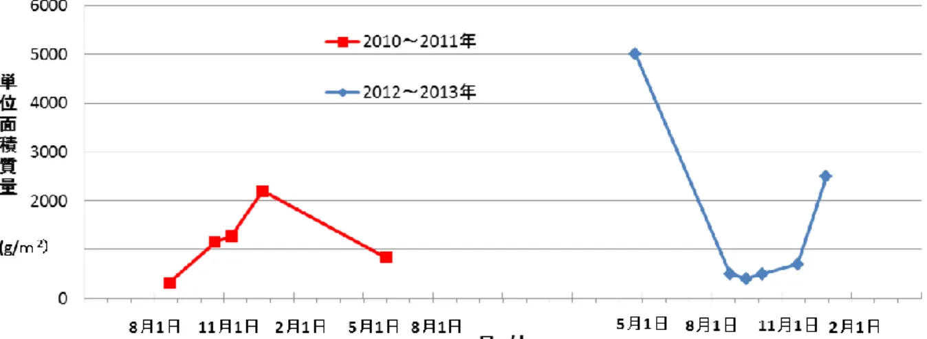 図 4.12 海藻着生量の経年変化 