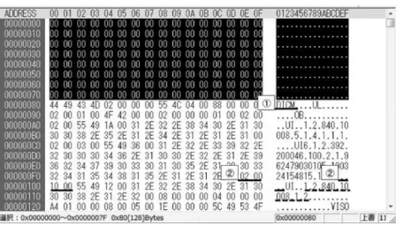 Fig. 4  フラットパネルディテクタ Canon  CXDI-11 のバイナリデータ （ファイ ルメタ情報）