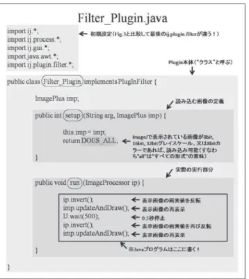 Fig. 5  「② PlugInFilter フレーム」 による例題（Program_1. java）