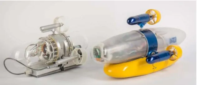 Figure 1-1 Predecessor of the AUVx (µAUV2, left) and AUVx (right)  in direct comparison [17] 