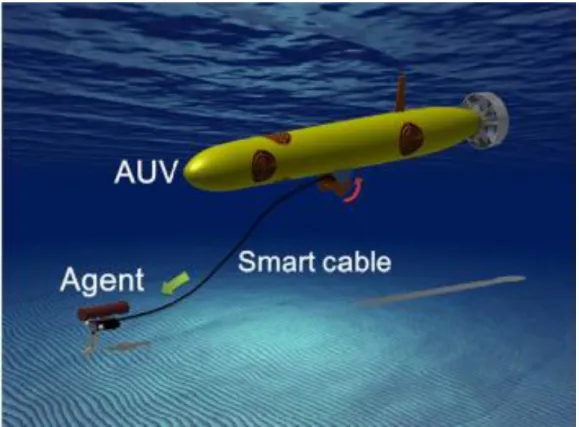 Figure 1- 9 The main vehical equipped with highly maneuverable agent  ROV [19] 