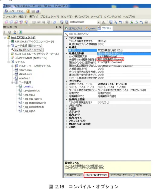 図  2.16  コンパイル・オプション 