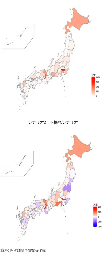 図表 15  2020年の延べ客室数予測値（2017年対比） シナリオ1  標準シナリオ 
