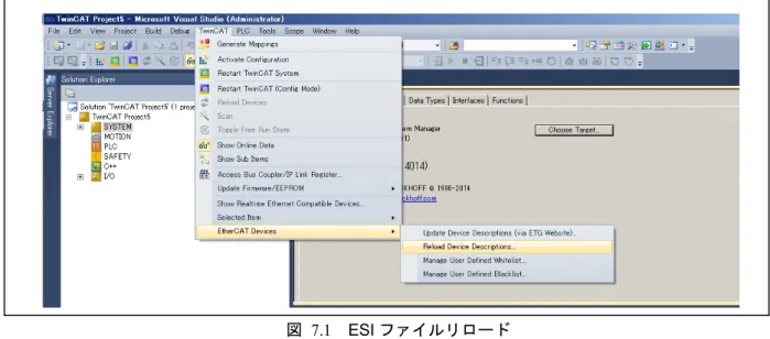 図   7.1  ESI ファイルリロード  上記の [Reload Device Descriptions]を選択してください。 