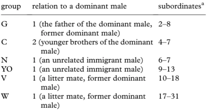 Table 1. Group composition of the study groups.