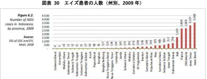 図表  30  エイズ患者の人数（州別、2009 年） 