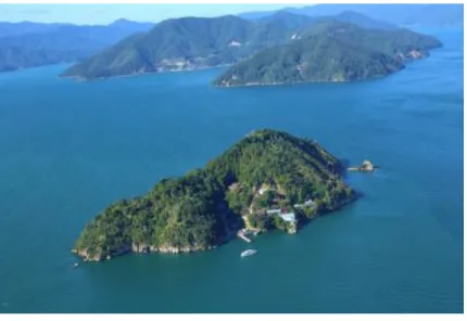 図 2-2-1  葛籠尾崎湖底遺跡遠景  また、遺跡周辺からは奈良時代前半を中心とする須恵器、土師器類が出土しており、この時代にも人が暮らしたことが知られる。 古代においてわずかではあるが人の営みの痕跡が見られる。 １）葛籠尾崎湖底遺跡 ①はじめに 現在、滋賀県内には約 3，000 の遺跡がある。このうち琵琶湖の水面下の湖底に位置する遺跡は約 90 前後である。琵琶湖の水位は常に変動しており、湖岸に位置する遺跡は水位の上昇あるいは低下により時として水没したり陸化したりする。現在、琵琶湖の基準水位標高 84.