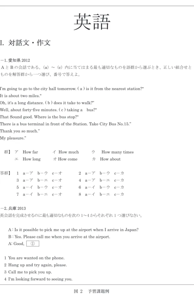 図 2  予習課題例