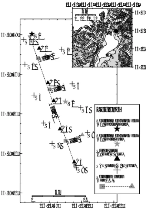 図 1: 周辺地図と計測点配置図 Fig.1 Location of the observation points