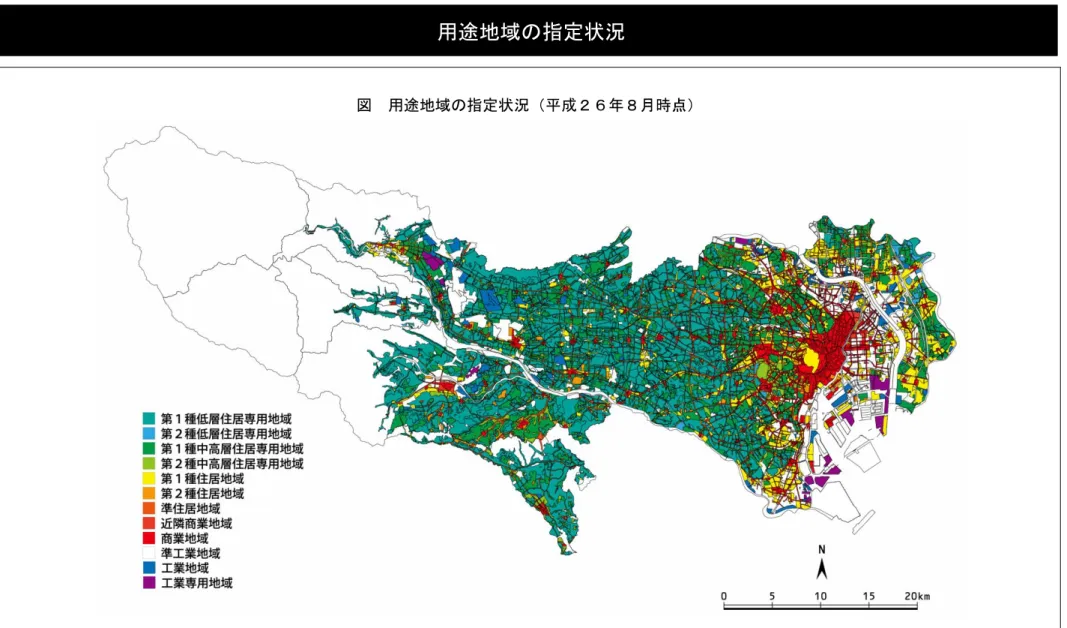 図  用途地域の指定状況（平成２６年８月時点） 