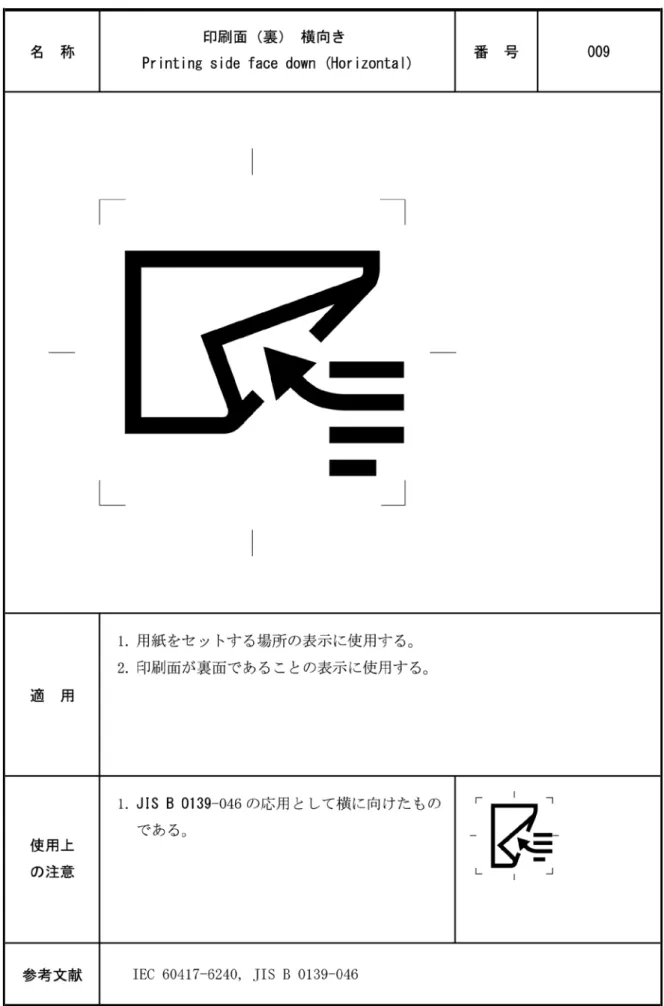 図 4  “印刷面  (裏)  横向き”の図記号 