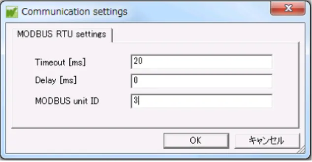 図 19：Communication settings 