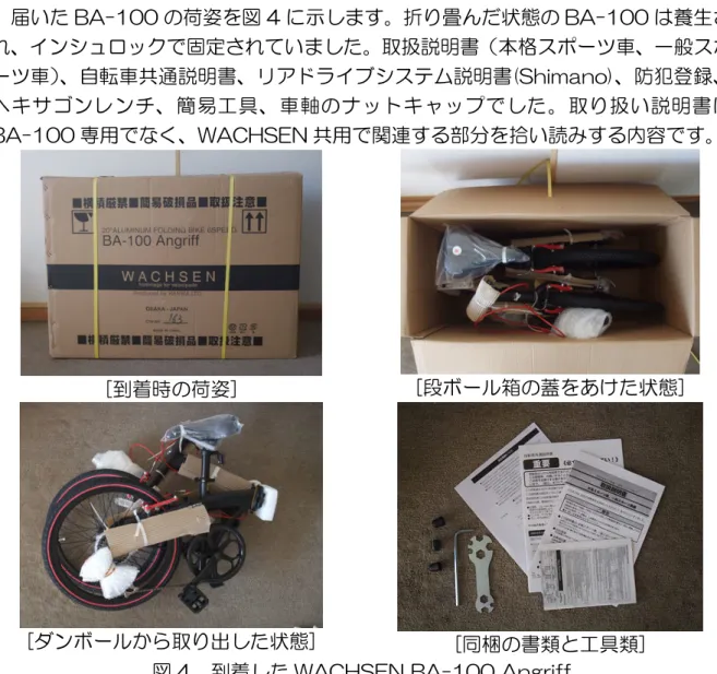 図 4  到着した WACHSEN BA-100 Angriff 