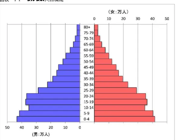 図表  1-1  ラオスの人口構成 
