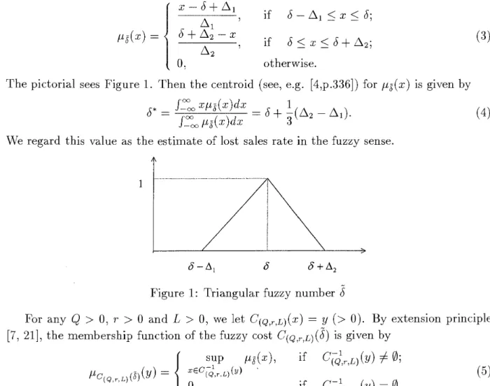 Figure  1: Triangular fuzzy number  S  - 
