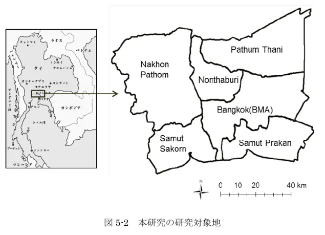 図 5-2  本研究の研究対象地 