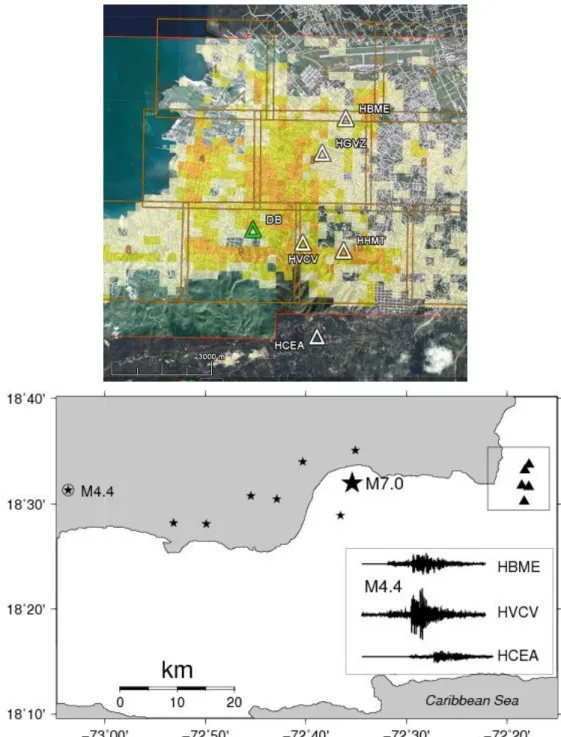 Figure 1a. Damage distribution for mainshock determined from analysis of remote-sensing imagery