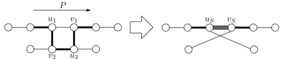 Figure 1: Shrinking of a square (bold line : M-edge).