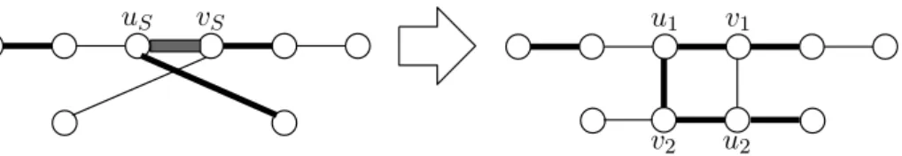 Figure 2: Expanding of a square (bold line : M -edge).