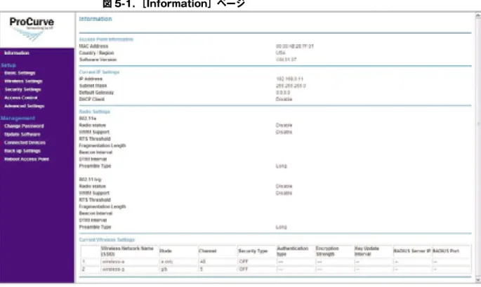 図 5-1．［Information］ページ