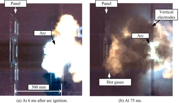 Fig. 5. Illustration of arc and hot gases by high-speed camera.