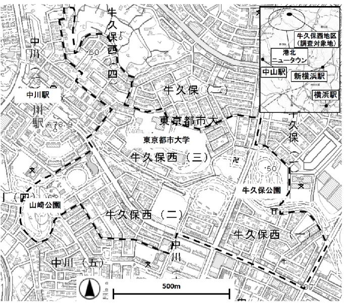 図 4-1  調査対象地（国土地理院の地理院地図を使用） 