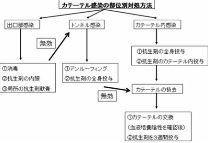 図 2 カテーテル感染の部位別対処方法