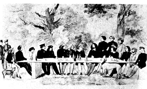 図 18 C Phフ ォール   学生の一団  1816年   水彩