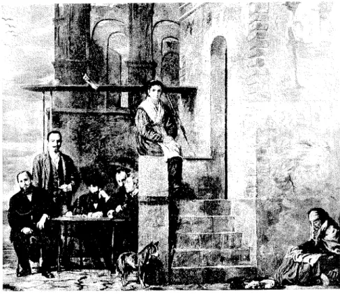 図 1.東 壁   ペ ル ゴラ  1873年   フ レス コ  350× 408側