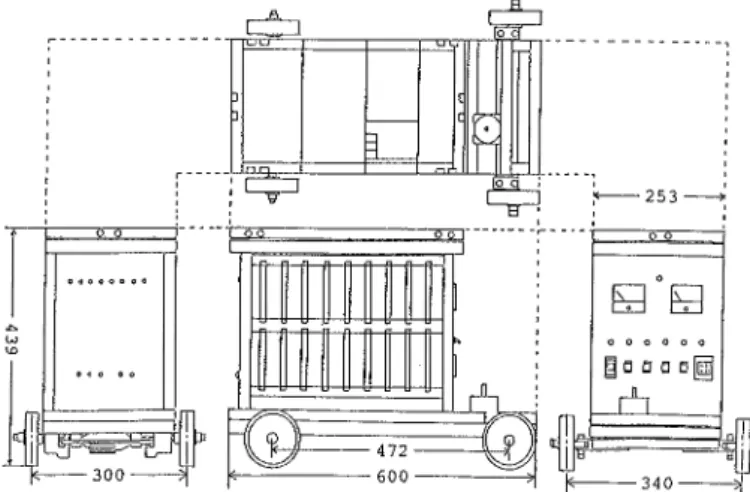Fig. 6. Configuration of a trave■ ling roゎ ot. Photo lo  outside v■ ew of a trave■ ― ■ ing robot