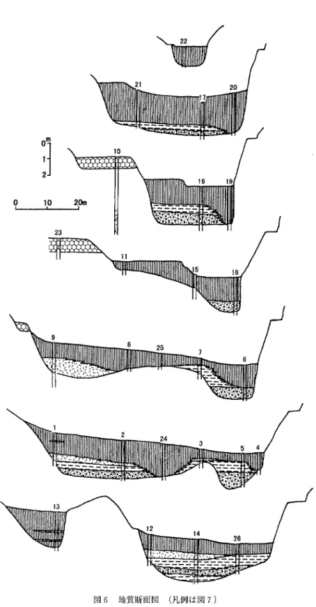 図 6  地質断面図  (凡 例は図 7)