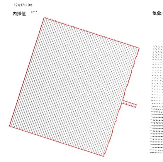 図 5.4-7(2)  風速ベクトル分布（12 月 17 日 9 時） 