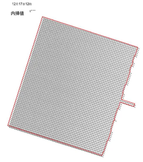 図 5.4-7(5)  風速ベクトル分布（12 月 17 日 12 時） 