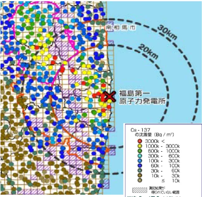 図 29  文部科学省による Cs-137 の沈着状況調査結果 