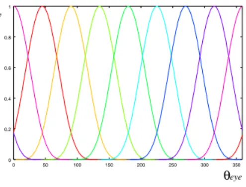 Figure 8. Weight as a function of θ eye .